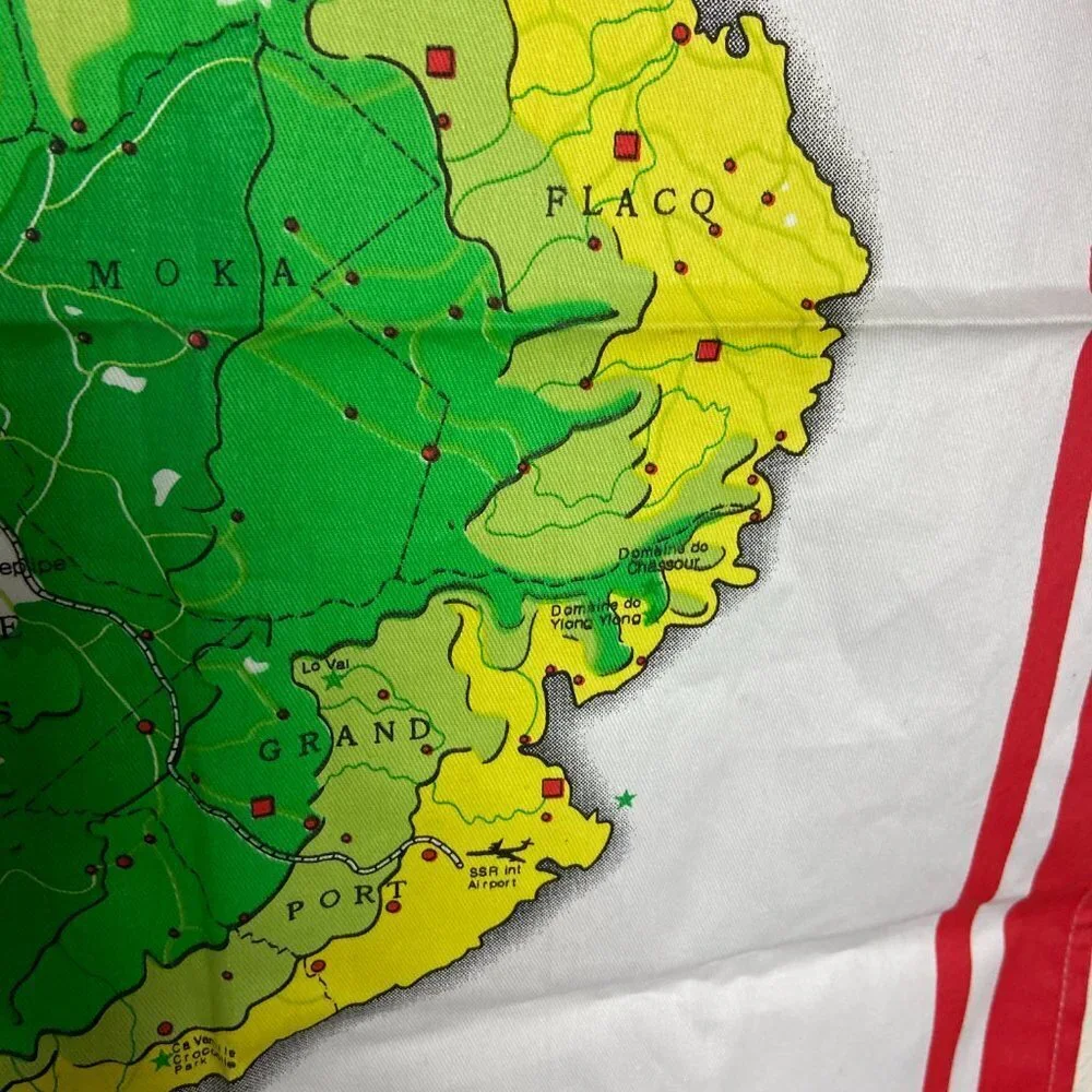 NWOT RARE Mauritius Map Tea Towel